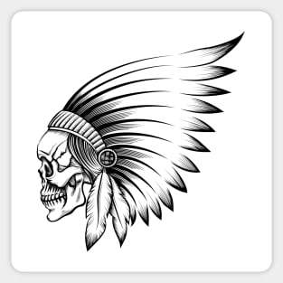 Indian Skull Emblem Sticker